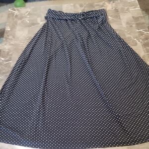 Robert Louis Black and White Polka Dot Maxi Skirt